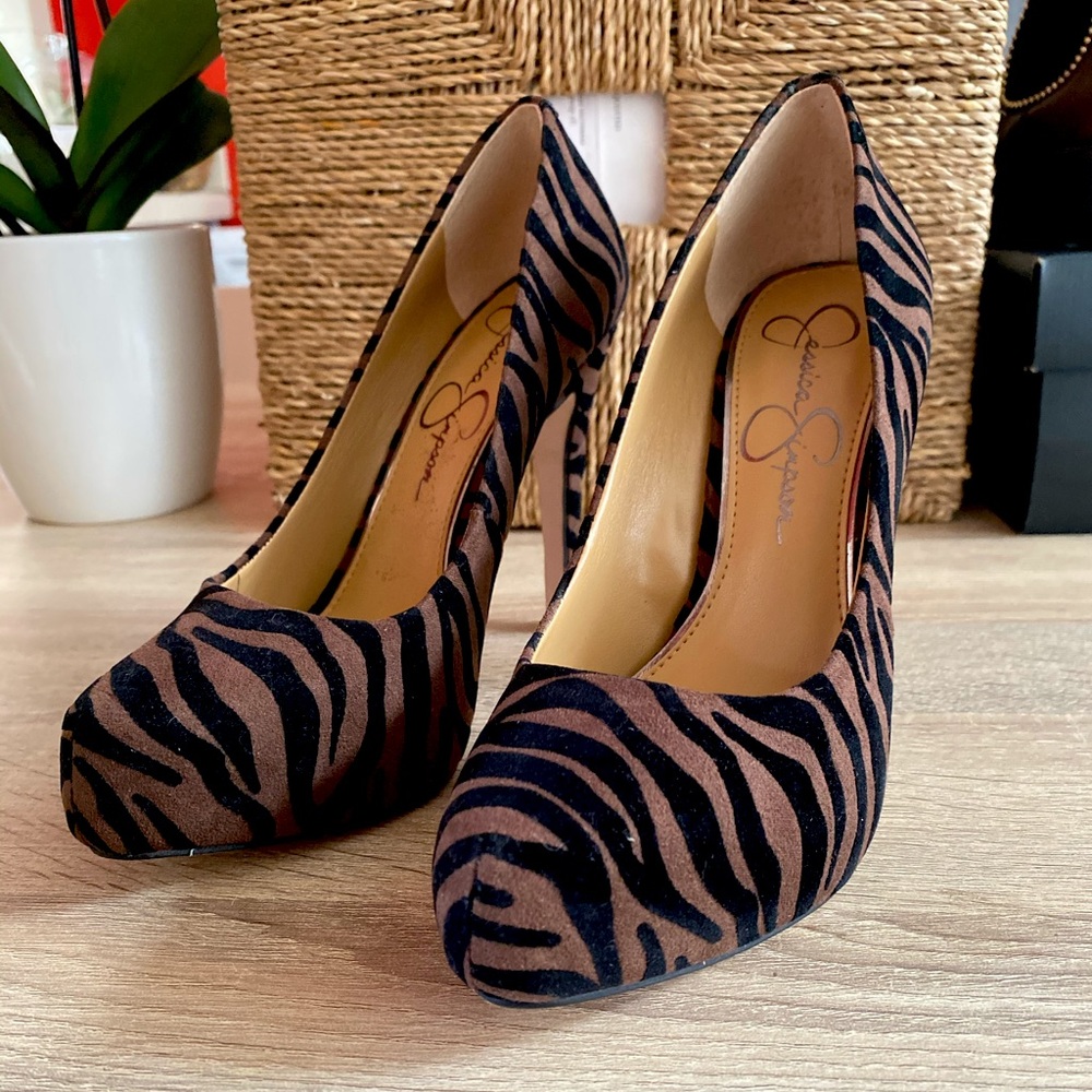 Jessica Simpson Zebra Texture Pumps